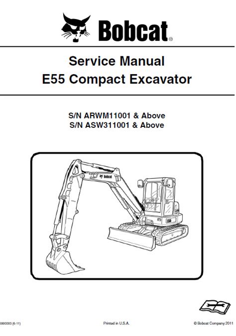 E55 Compact Excavator Maintenance Items 